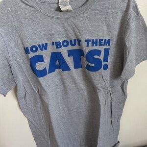 Gray UK T-Shirt with Blue Print
